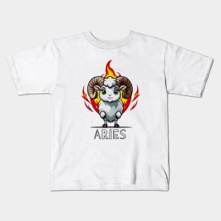 Aries Ram Fire Zodiac Sign Kids T-Shirt